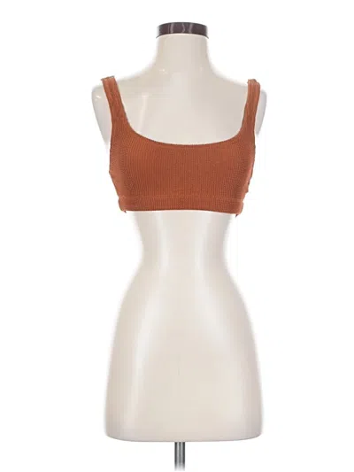 Pre-owned Good American Tank Top Brown Square Neckline Tops