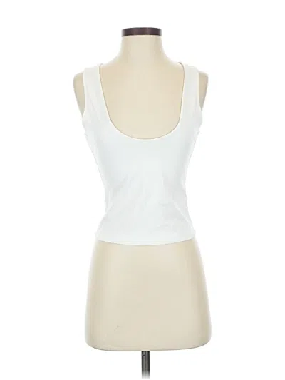 Pre-owned Good American Tank Top Ivory Strapless Neckline Tops In White
