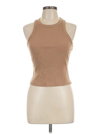 Pre-owned Good American Tank Top Tan Halter Neckline Tops