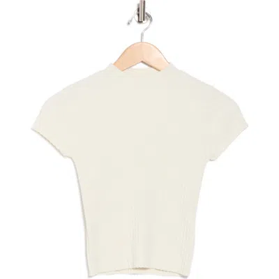 Good American Terry Rib Mock Neck Top In White