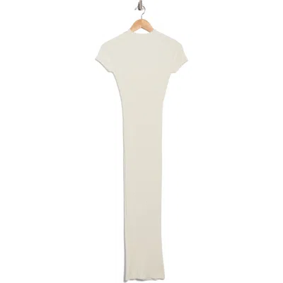 Good American Terry Ribbed T-shirt Dress In White