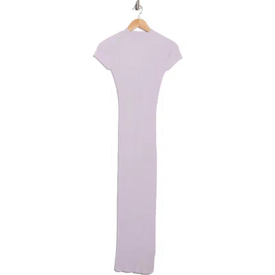 Good American Terry Ribbed T-shirt Dress In Purple