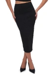 Good American Wide Scrunchie Midi Skirt In Black001