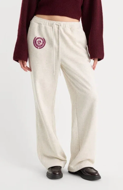Good American The Brushed Fleece Wide Leg Sweatpants In Neutral