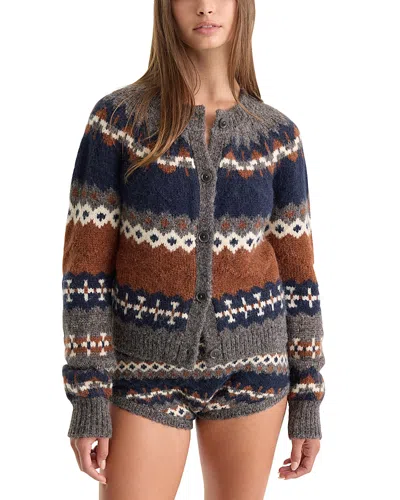 Good American The Classic Fair Isle Cardigan In Multi