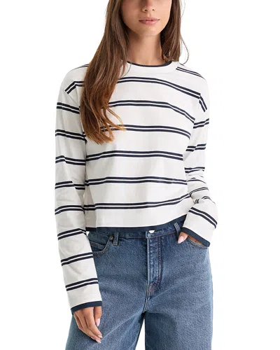 Good American The Cotton Long Sleeve Layered Tee In Gray