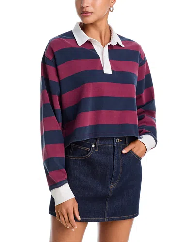 Good American The Cropped Rugby Polo In Multi