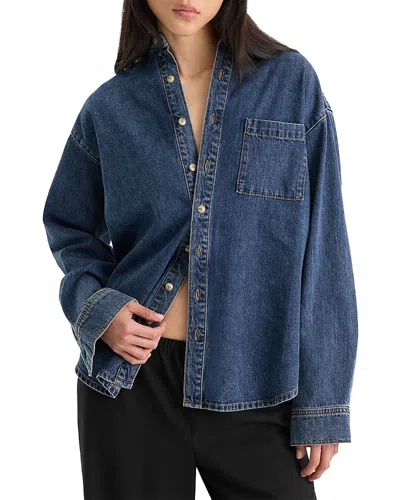Good American The Denim Easy Shirt In Alcove In Multi