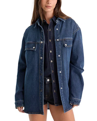 Good American The Denim Overshirt In Blue