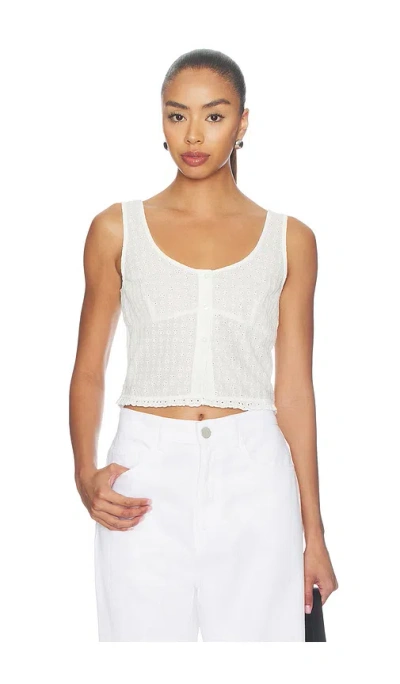 Good American The Eyelet Top In White