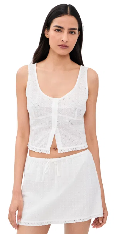 Good American The Eyelet Top White001 In Multi