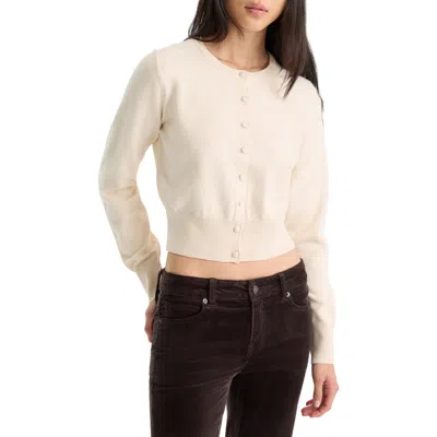 Good American The Fine Knit Cardigan In White