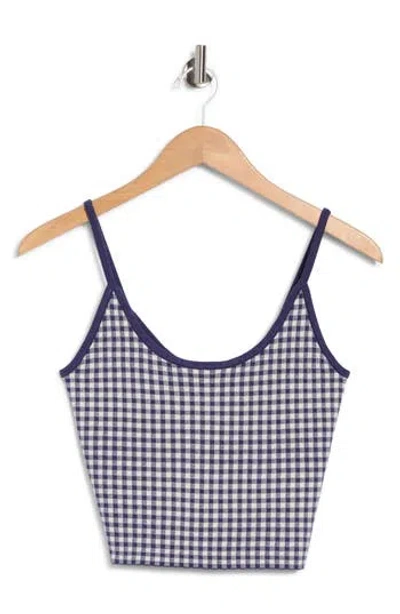 Good American The Keepsake Gingham Tank In Navy Gingham