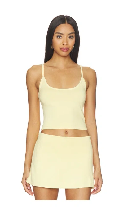 Good American The Keepsake Tank Top In Yellow