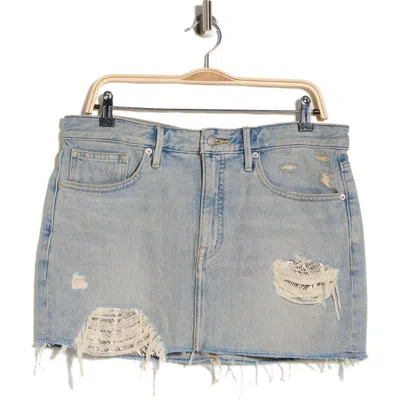 Good American The Khlo Denim Miniskirt In Blue