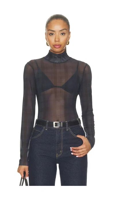 Good American Turtleneck Long Sleeve Mesh Top Set In Multi