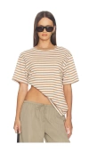 Good American The Overized Stripe T-shirt In Multi