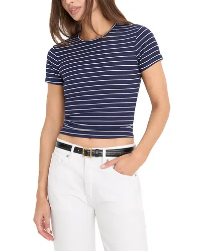 Good American Stripe Rib Baby Tee In Multi