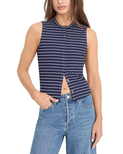 Good American The Rib Stripe Splay Sleeveless Top In Multi