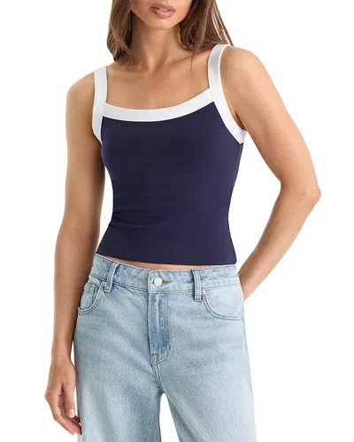 Good American The Ringer Tank Top In Blue