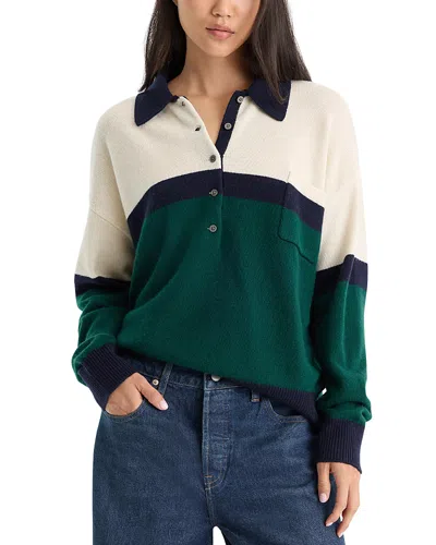 Good American The Rugby Wool & Cashmere Crewneck Sweater In Multi