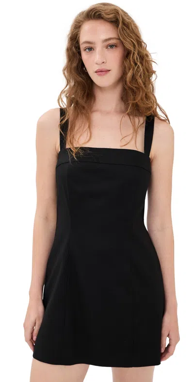 Good American The Structured Linen Mini Dress Black001