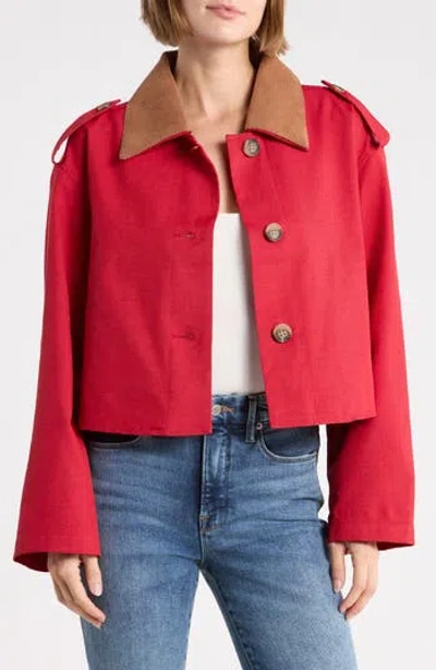 Good American The Swing Jacket In Red