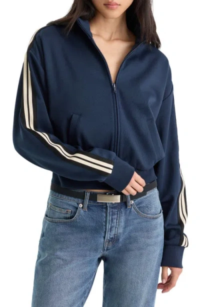 Good American The Track Jacket In Blue