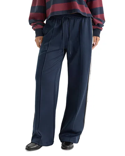 Good American The Track Pant Mid Rise Pull On Jeans In New Navy In Blue