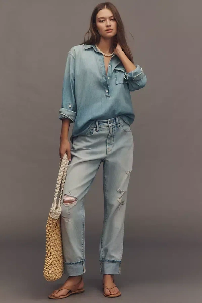 Good American The Weekender High-rise Relaxed Jeans In Blue