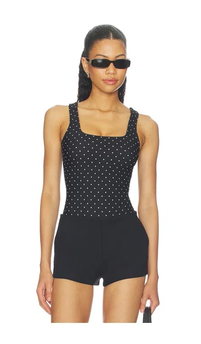 Good American The Weightless Sculpting Modern Tank Bodysuit In Black
