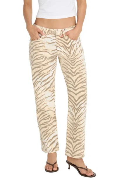 Good American Vintage Straight Ankle Tiger-print Jeans In Multi