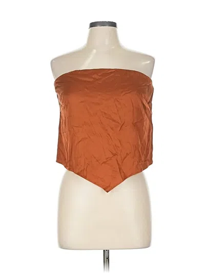 Pre-owned Good American Tube Top Brown Strapless Neckline Tops