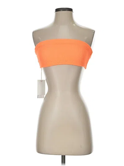 Pre-owned Good American Tube Top Orange Strapless Neckline Tops