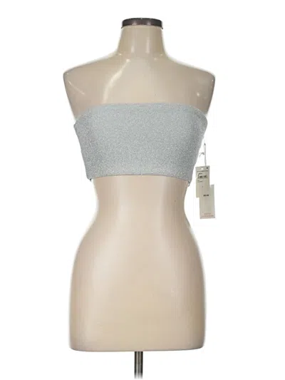 Pre-owned Good American Tube Top Silver Strapless Neckline Tops