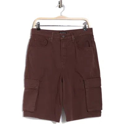Good American Twill Cargo Shorts In Brown
