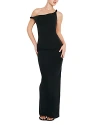 Good American Mesh Twist Maxi Dress Black In Black