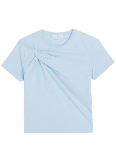 Good American Twist-effect Stretch-cotton T-shirt In Blue