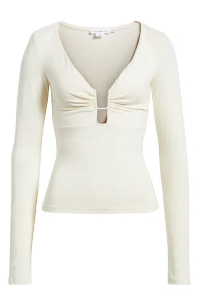 Good American U-wire Long Sleeve Jersey Top In White