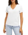Good American Heritage V-neck Cotton T-shirt In W