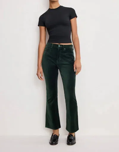 Good American Velvet Good High Rise Kick Flare Pants In Pine Green003