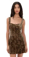 Good American Velvet Mini Dress Mini Lucky Leopard In Animal Print