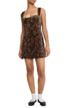 Good American Velvet Mini Dress Mini Lucky Leopard In Animal Print