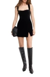 Good American Velvet Minidress In Black