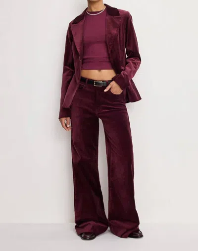 Good American Velvet Sculpted Blazer In Fig In Red