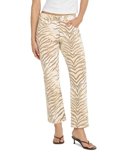 Good American Vintage High Rise Straight Leg Ankle Jeans In Brown Tiger In Neutral