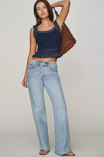 Good American Vintage Low Rise Relaxed Flare Jeans In Blue