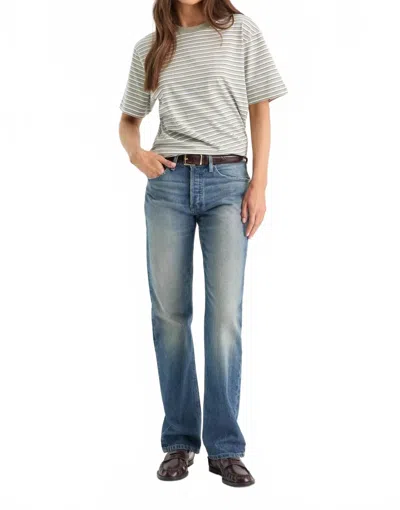 Good American Vintage Mid Rise Straight Leg Jeans In Dark Blue