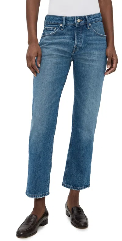 Good American Vintage Straight Ankle Jeans Indigo1222 In Blue