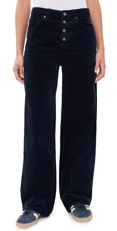 Good American Vintage Wide Corduroy Pants New Navy002 In Blue